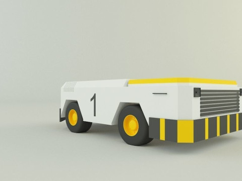 Tow flight deck tractor Low-poly 3D Modell