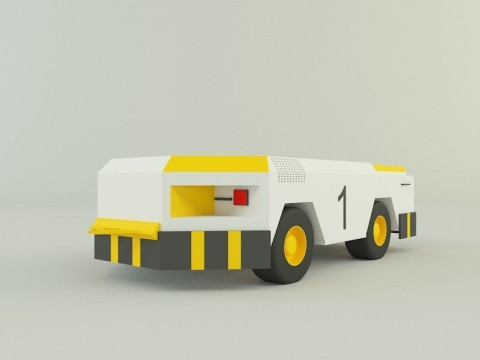Tow flight deck tractor Low-poly 3D Modell