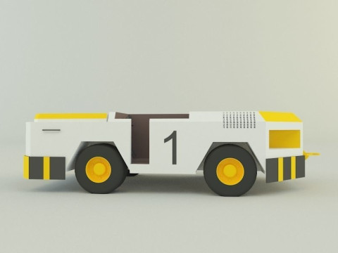 Tow flight deck tractor Low-poly 3D Modell