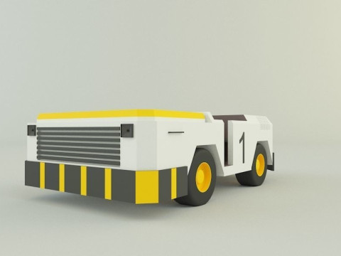 Tow flight deck tractor Low-poly 3D Modell