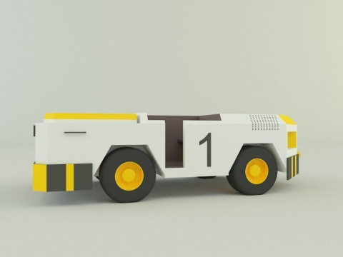 Tow flight deck tractor Low-poly 3D Modell