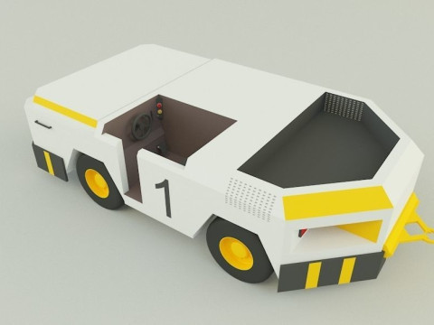 Tow flight deck tractor Low-poly 3D Modell