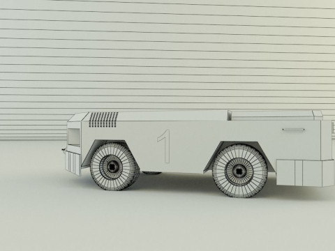Tow flight deck tractor Low-poly 3D Modell