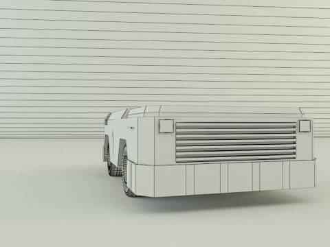 Tow flight deck tractor Low-poly 3D Modell