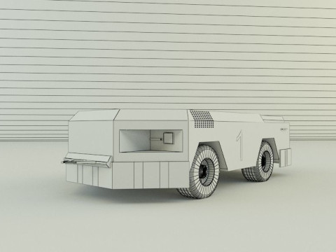 Tow flight deck tractor Low-poly 3D Modell