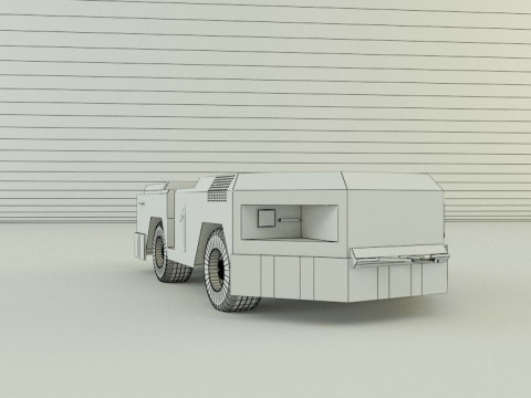 Tow flight deck tractor Low-poly 3D Modell