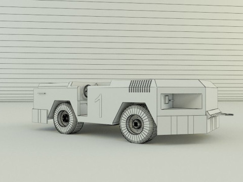 Tow flight deck tractor Low-poly 3D Modell