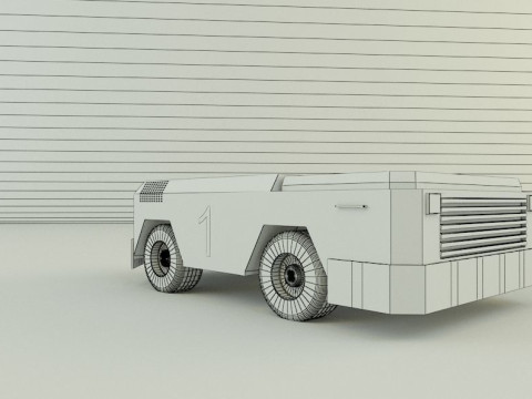 Tow flight deck tractor Low-poly 3D Modell