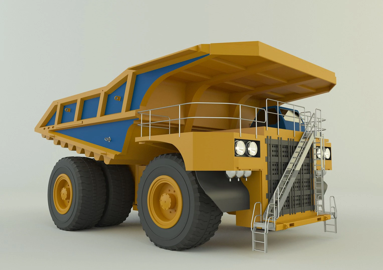Big Mining Truck 3D Model .c4d .max .obj .3ds .fbx .stl .blend 