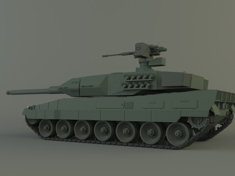Leopard 2A6 military tank 3D Model