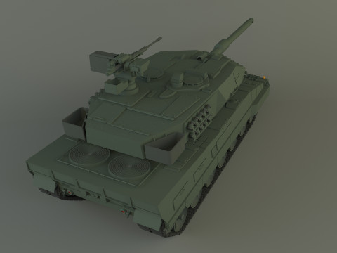 Leopard 2A6 military tank 3D Model