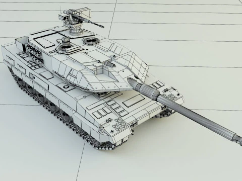 Leopard 2A6 military tank 3D Model