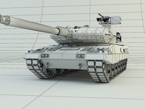 Leopard 2A6 military tank 3D Model
