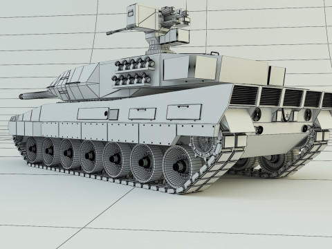 Leopard 2A6 military tank 3D Model