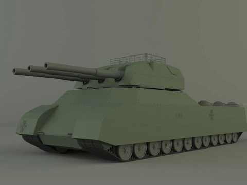 Landkreuzer P1000 Rattentank 3D Modell