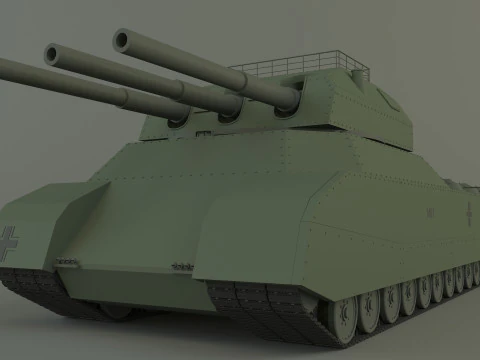 Tanque ratte landkreuzer p1000 Modelo 3D