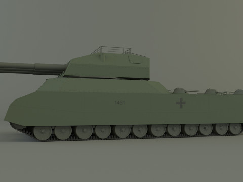 Zbiornik grzechotkowy Landkreuzer P1000 Model 3D