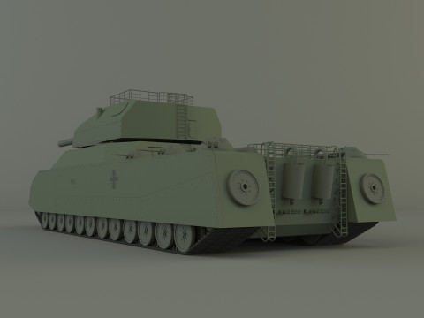 Zbiornik grzechotkowy Landkreuzer P1000 Model 3D
