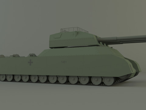 Zbiornik grzechotkowy Landkreuzer P1000 Model 3D