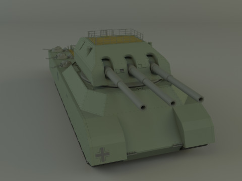 Zbiornik grzechotkowy Landkreuzer P1000 Model 3D