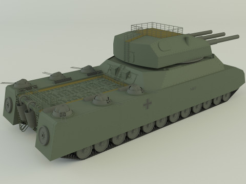 Zbiornik grzechotkowy Landkreuzer P1000 Model 3D