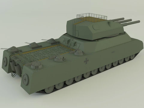 Tanque ratte landkreuzer p1000 Modelo 3D