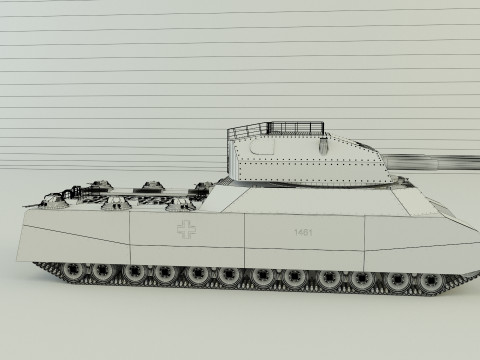 Zbiornik grzechotkowy Landkreuzer P1000 Model 3D