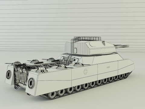 Zbiornik grzechotkowy Landkreuzer P1000 Model 3D