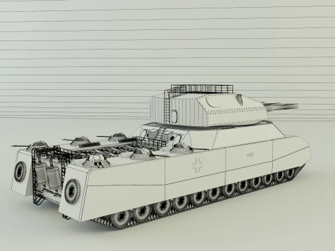 Tanque ratte landkreuzer p1000 Modelo 3D