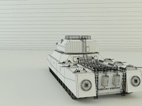 Zbiornik grzechotkowy Landkreuzer P1000 Model 3D
