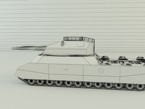 Zbiornik grzechotkowy Landkreuzer P1000 Model 3D