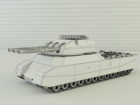 Zbiornik grzechotkowy Landkreuzer P1000 Model 3D