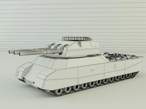 Tanque ratte landkreuzer p1000 Modelo 3D