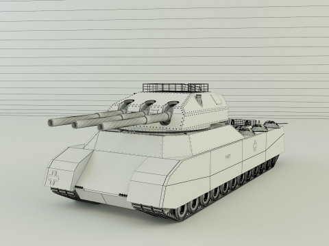 Zbiornik grzechotkowy Landkreuzer P1000 Model 3D