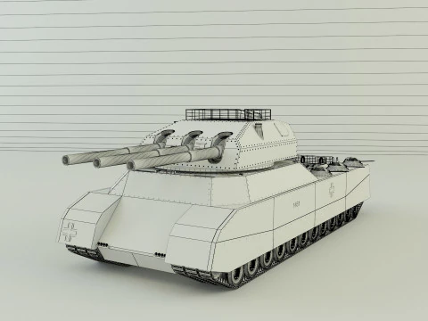 Tanque ratte landkreuzer p1000 Modelo 3D