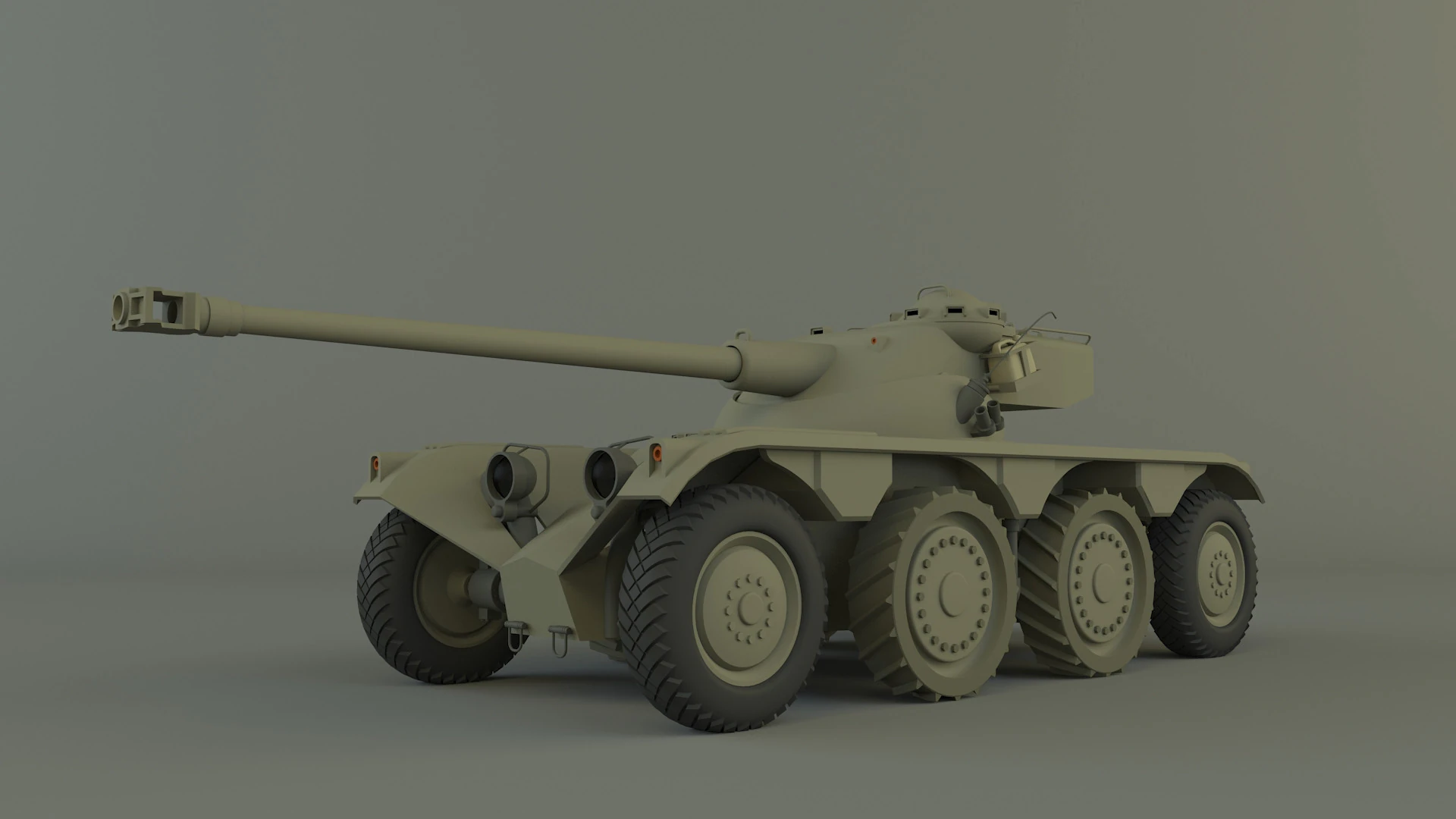 Panhard EBR 75 military tank 3D Model .c4d .max .obj .3ds .fbx .stl .blend 