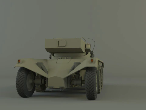 Panhard EBR 75 military tank 3D Model