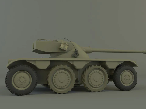 Panhard EBR 75 military tank 3D Model