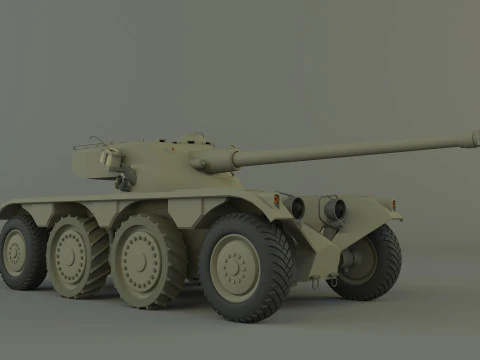 Panhard EBR 75 military tank 3D Model