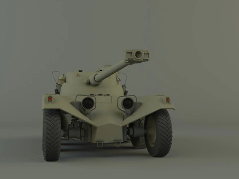 Panhard EBR 75 military tank 3D Model