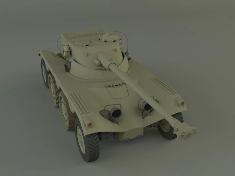 Panhard EBR 75 military tank 3D Model