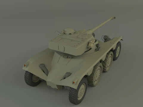 Panhard EBR 75 military tank 3D Model