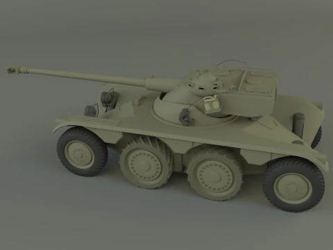 Panhard EBR 75 military tank 3D Model