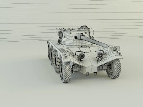 Panhard EBR 75 military tank 3D Model