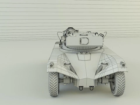 Panhard EBR 75 military tank 3D Model