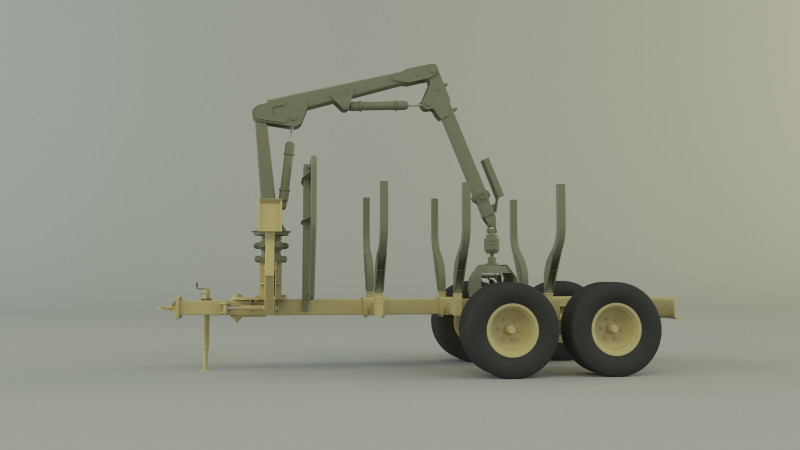 Reboque florestal Modelo 3D .c4d .max .obj .3ds .fbx .stl .blend 