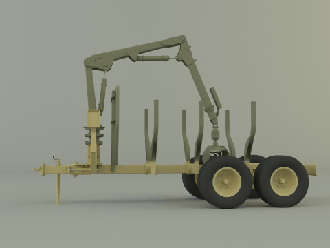 Лесной прицеп 3D Модель