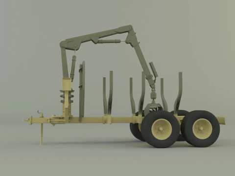 Rimorchio forestale Modello 3D
