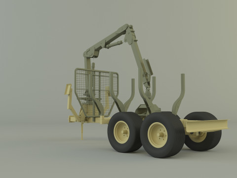 Reboque florestal Modelo 3D