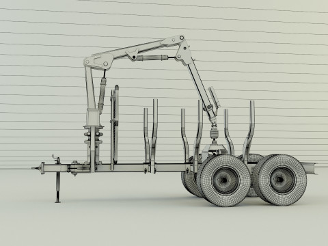 Reboque florestal Modelo 3D